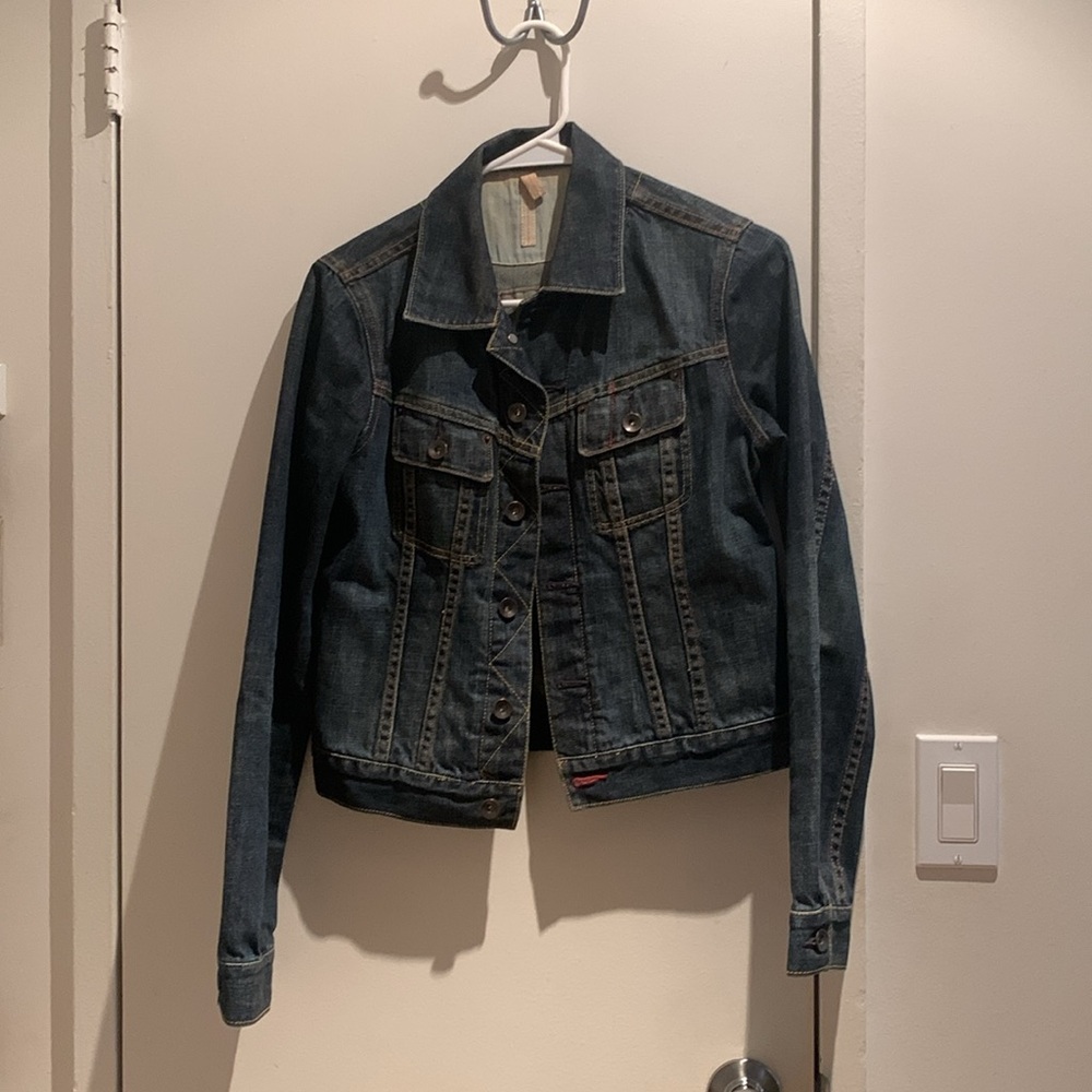 Club Monaco Dark Wash Denim Jacket Women’s Size Small